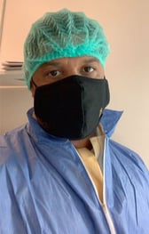 man in mask and hair net - Brandon Bond, MBA | Brandon's Story: Looking for Something Different